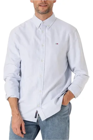 Tommy Hilfiger Overhemden, Heren, Blauw, XL, Blauw Casual Oxford Overhemd voor Heren