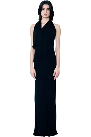 Khaite Kleedjes, Dames, Zwart, S, Slinky Jersey Asymmetrische Halslijn Jurk