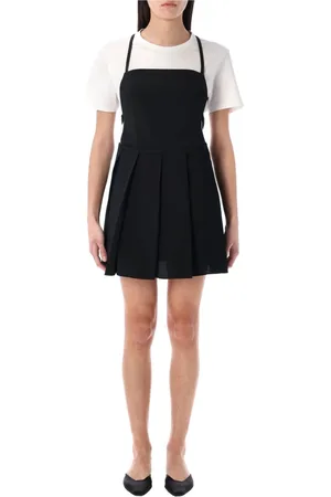 Low Classic Kleedjes, Dames, Zwart, M, Zwarte Geplooide Mini Jurk