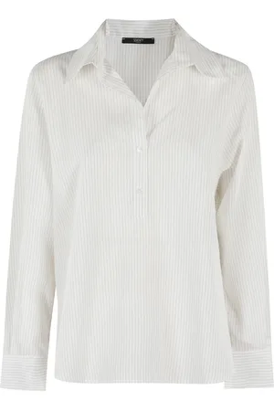SEVENTY BY SERGIO TEGON Blouses & Shirts, Dames, Wit, M, Gestreepte Popeline Overhemd