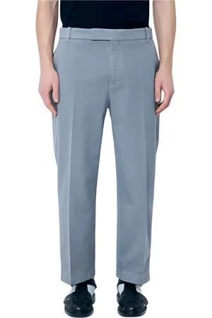 Thom Browne Broeken, Heren, Grijs, L, Katoen, Katoenen Utility Broek met Zakken