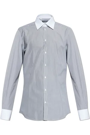 Dolce & Gabbana Overhemden, Heren, Blauw, 3Xl, Katoen, Overhemd met gestreept patroon