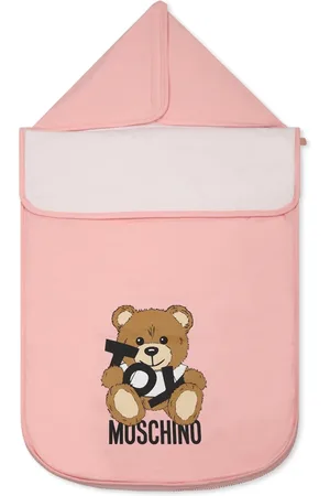 Moschino Interieur, unisex, Roze, ONE Size, Katoen, Roze Baby Slaapzak met Teddybeer