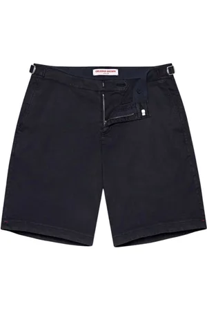 Orlebar Brown Korte broeken, Heren, Blauw, W32, Katoen, Katoenen keper nachtblauwe broek