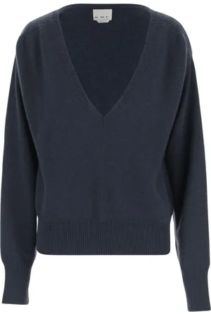Sa Su Phi Truien, Dames, Blauw, M, Kasjmier, Navy Cashmere V-hals Trui