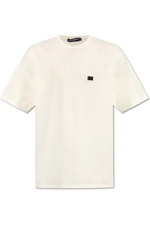 Dolce & Gabbana Tops, Heren, , S, Katoen, T-shirt met logoplaatje