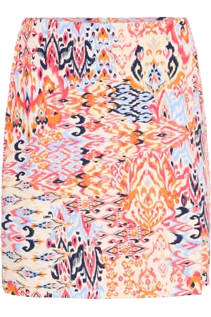 Ichi Rokken, Dames, Veelkleurig, M, Kleurrijke Ikat Print Minirok