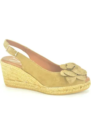 Viguera Schoenen, Dames, Bruin, 39 EU, Bloemige Sandaal met Stras Detail