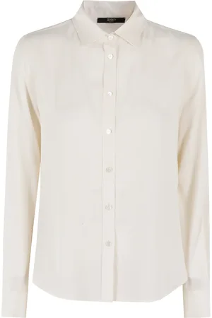 SEVENTY BY SERGIO TEGON Blouses & Shirts, Dames, Wit, M, Zijden Crepe Effen Kleur Shirt