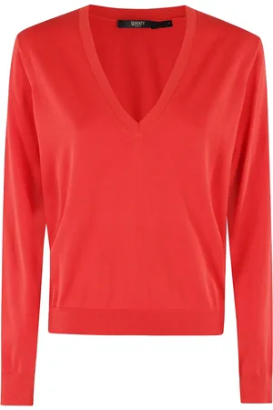 SEVENTY BY SERGIO TEGON Truien, Dames, Rood, M, Basis V-hals Top