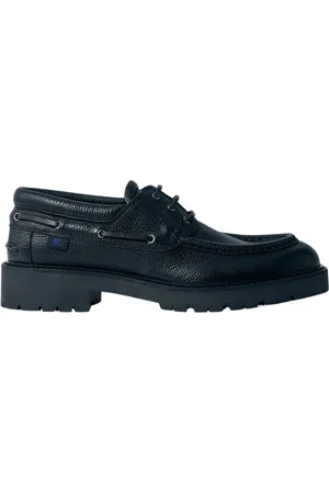 Burberry Schoenen, Heren, Zwart, 40 EU, Leer, Equestrian Knight leren bootschoenen