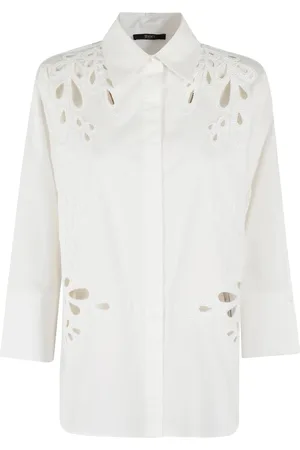 SEVENTY BY SERGIO TEGON Blouses & Shirts, Dames, Wit, XS, Katoen, Effen katoenen overhemd