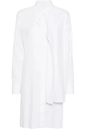 YOHJI YAMAMOTO Blouses & Shirts, Dames, Wit, S, Witte Frontknoop Blouse