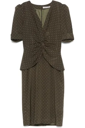 Alessandra Rich Kleedjes, Dames, Groen, S, Groene elegante jurken voor vrouwen