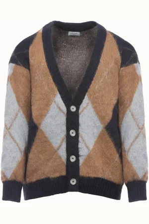 Family First Truien, Heren, Veelkleurig, L, Luxe Mohair Diamantpatroon Vest