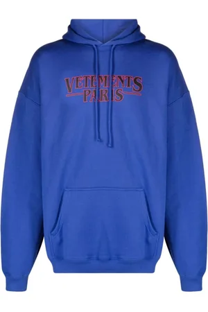 Vetements Sweatshirts & Hoodies, Heren, Blauw, S, Blauwe Hoodie voor een stijlvolle look