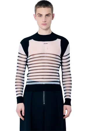 Jean Paul Gaultier Tops, Heren, Veelkleurig, M, Polyester, Mesh en Gebreide Gelaagde Top