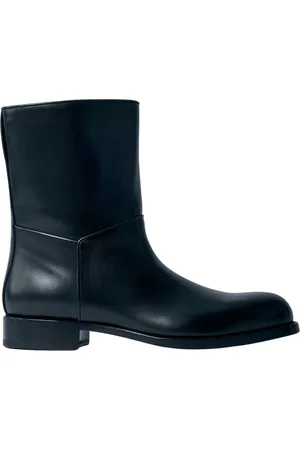 The Row Schoenen, Heren, Zwart, 40 EU, Leer, Italiaanse leren blokhaklaarzen