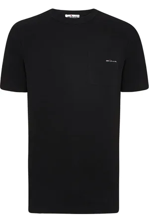 Kiton Tops, Heren, Zwart, M, Katoen, Zwart T-shirt met Borstzak