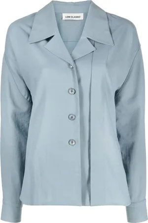 Low Classic Blouses & Shirts, Dames, Blauw, S, Linnen, Hemelsblauw Linnen 2-Weg Shirt