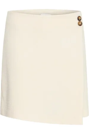 Ichi Rokken, Dames, , L, Cropped Skorts met knoopdetails Birch