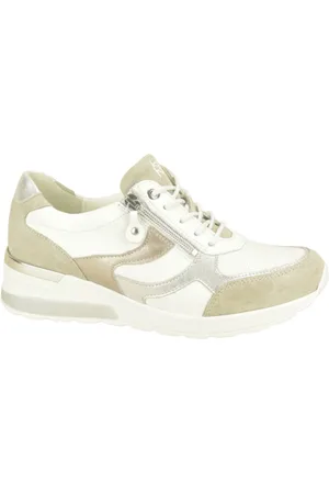 Waldläufer Schoenen, Dames, Wit, 36 EU, Taupe Runner Stijlvol Neutraal Tapijt