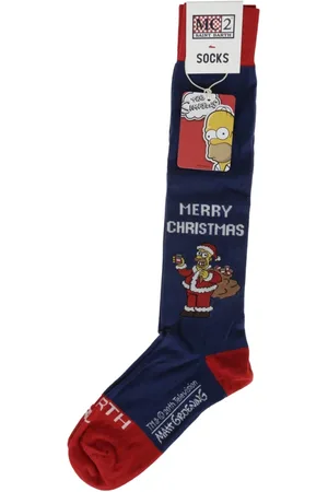 MC2 SAINT BARTH Ondergoed, Heren, Blauw, S, Katoen, Kerst Kniekousen Homer Simpson Editie