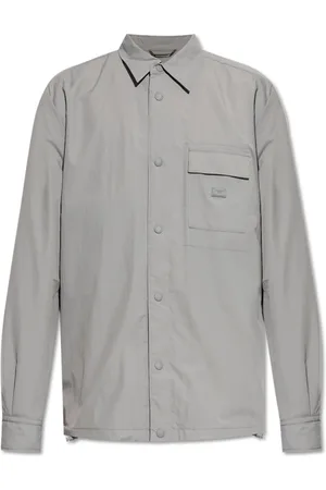 Dolce & Gabbana Jassen, Heren, Grijs, M, Jas met logoplaatje