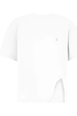 The Attico Tops, Dames, Wit, S, Katoen, Oversized wit katoenen jersey T-shirt