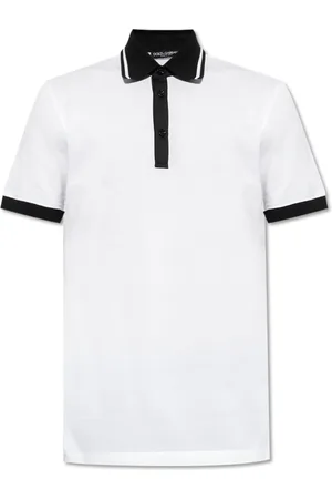 Dolce & Gabbana Tops, Heren, Wit, M, Katoen, Polo met bedrukt logo