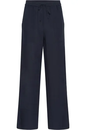Part Two Broeken, Dames, Blauw, XL, Linnen, Straight-leg Broek After Midnight