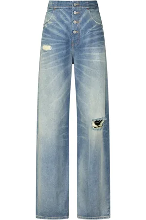 Maison Margiela Jeans, Dames, Blauw, W28, Katoen, Vintage High Waist Jeans