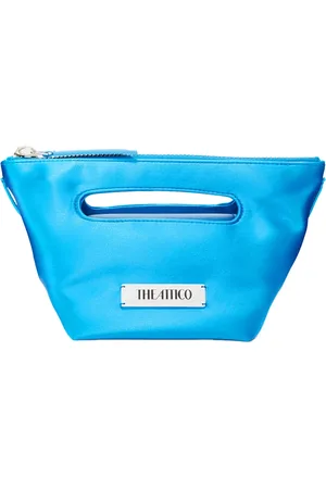 The Attico Tassen, Dames, Blauw, ONE Size, Satijn, Blauwe Satijnen Tote Tas