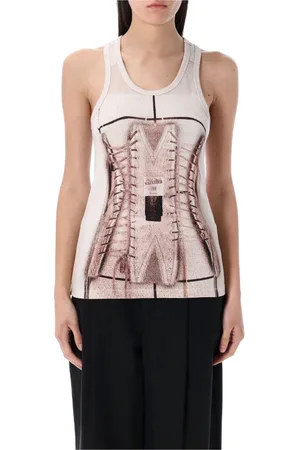 Jean Paul Gaultier Tops, Dames, Roze, M, Katoen, Dusty Trompe l