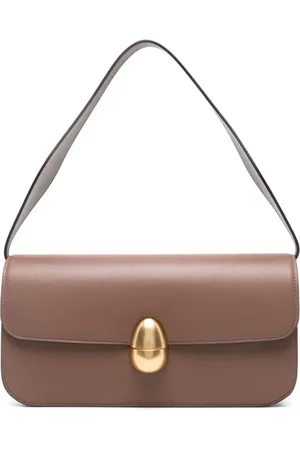 Neous Tassen, Dames, Bruin, ONE Size, Taupe Bruine Schoudertas met Overslag