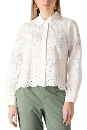 Object Blouses & Shirts, Dames, Wit, XL, Elegante Beige Blouse