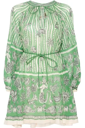 ALÉMAIS Kleedjes, Dames, Veelkleurig, M, Groene Jurk