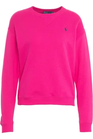 Ralph Lauren Sweatshirts & Hoodies, Dames, Roze, L, Katoen, Roze Sweatshirt met Logo Borduurwerk