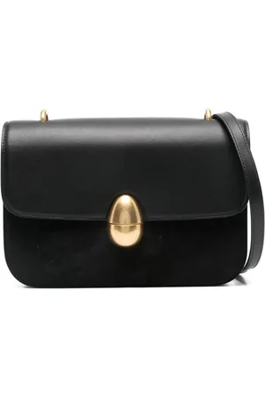 Neous Tassen, Dames, Zwart, ONE Size, Zwarte Schoudertas met Overslag