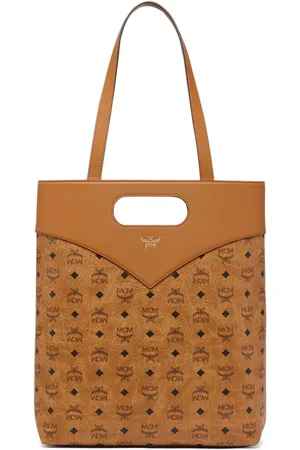 MCM Tassen, unisex, Bruin, ONE Size, Leer, Diamanten Tote Tas in Visetos Leder Mix