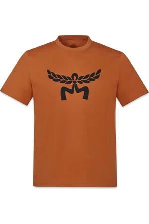 MCM Tops, unisex, Bruin, 2Xl, Katoen, T-shirt met Laurel-logo gemaakt van biologisch katoen