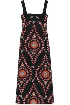 Giambattista Valli Kleedjes, Dames, Veelkleurig, S, Rode Bloemen Korset Jurk