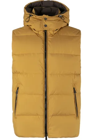 MOORER Jassen, Heren, Geel, M, Wol, Capuchon Goose Down Bodywarmer
