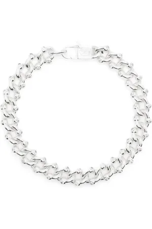 Hatton Labs Accessoires, Heren, Grijs, M, Zilverkleurige Ketting Met Koordsluiting