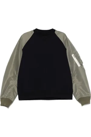 SACAI Sweatshirts & Hoodies, Heren, Blauw, M, Navy Crew Neck Sweater