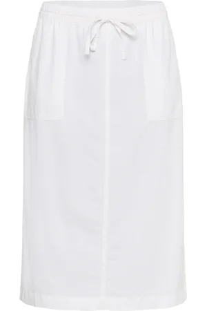 Kaffe Rokken, Dames, Wit, 2Xl, Katoen, Liah Rok met Zijsplitten