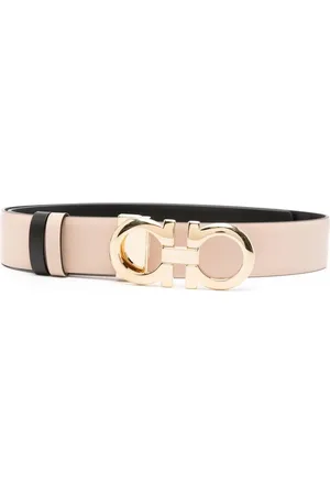 Salvatore Ferragamo Accessoires, Dames, , 95 CM, Leer, Omkeerbare Gancini Gesp Leren Riem