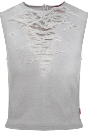 Diesel Tops, Dames, Grijs, M, Katoen, Yasmina Tank Top