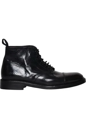 Green george Schoenen, Heren, Zwart, 44 EU, Leer, Zwarte Leren Enkellaarzen