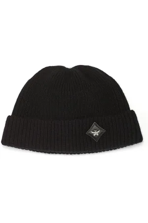 MCM Accessoires, unisex, Zwart, ONE Size, Wol, Wollen muts Essential